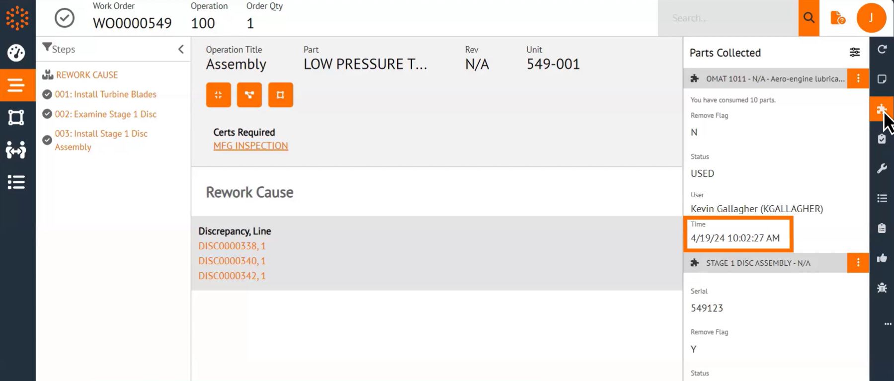screenshot of Solumina MRO